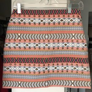 Tribal Print Mini Skirt